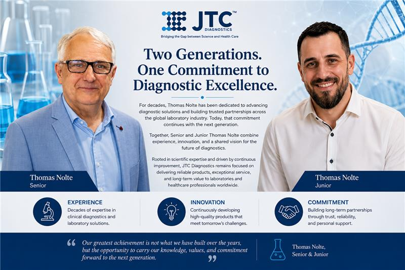 Thomas Nolte Senior and Thomas Nolte Junior representing two generations of JTC Diagnostics